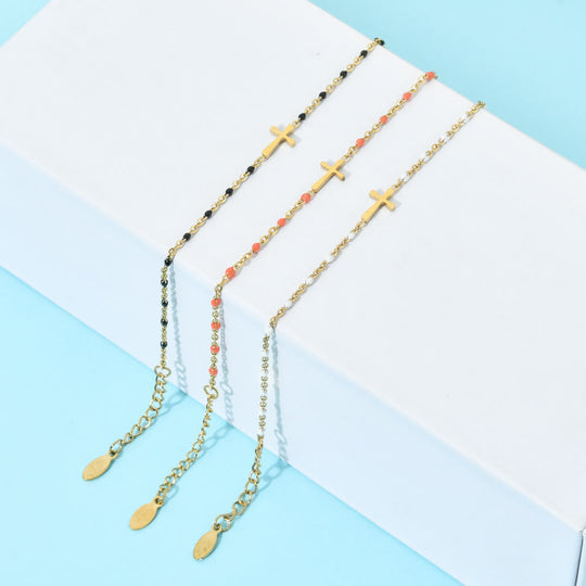 Delicate Minimalist Cross Bracelet