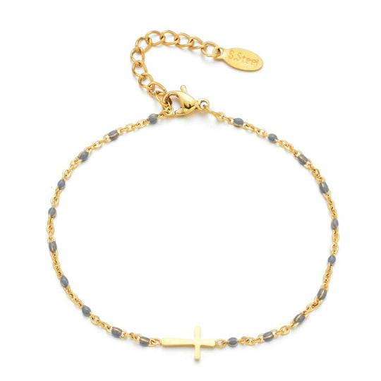 Delicate Minimalist Cross Bracelet