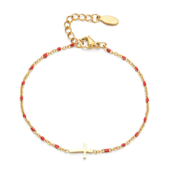 Delicate Minimalist Cross Bracelet