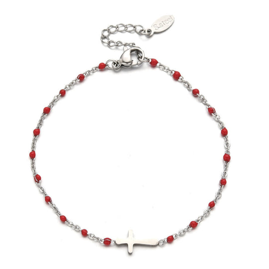 Delicate Minimalist Cross Bracelet