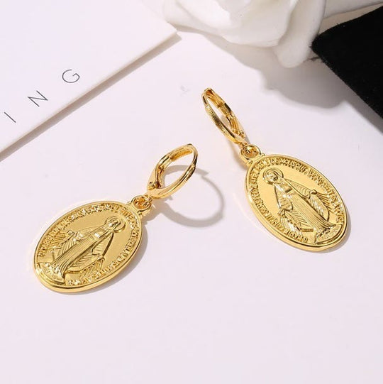 Miraculous Mary Medals Religion Earrings