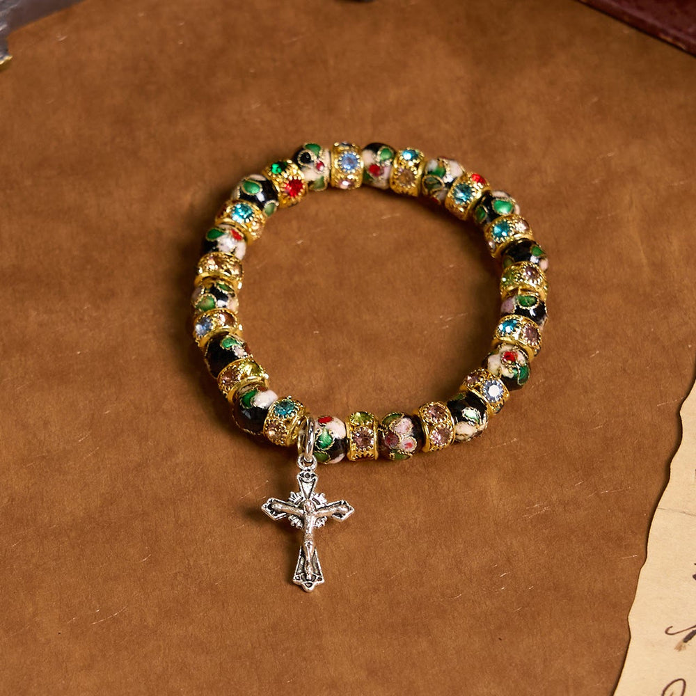 Handcrafted Cloisonné Beads Timeless Faith Bracelet: A Testament of Christ's Presence