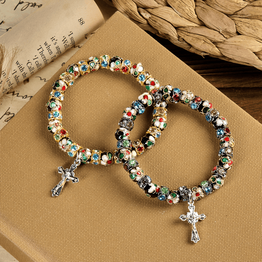 Handcrafted Cloisonné Beads Timeless Faith Bracelet: A Testament of Christ's Presence
