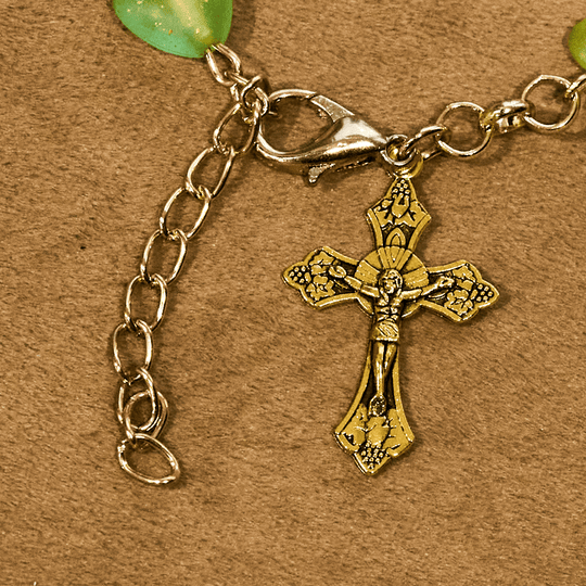 Green Heart & Butterfly Rosary, Bracelet: Devotion & Artful Spirituality