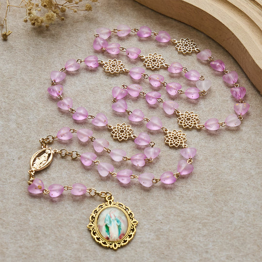 Pink Heart & Butterfly Rosary, Bracelet: Devotion & Artful Spirituality