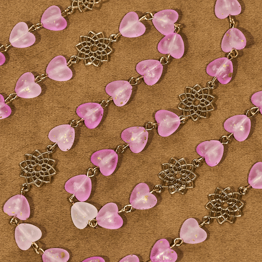 Pink Heart & Butterfly Rosary, Bracelet: Devotion & Artful Spirituality