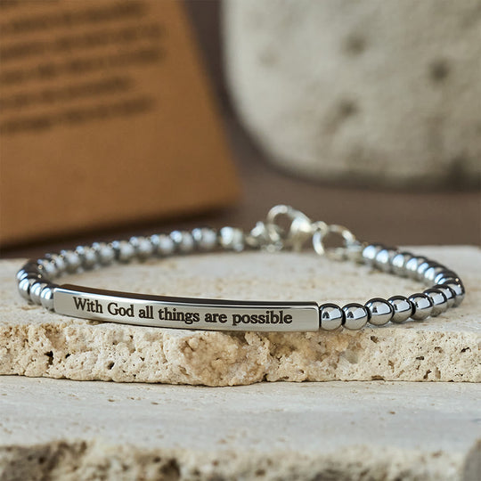 Matthew 19:26 & German Psalm 46:5 Bracelet: Quiet Reminder of Divine Presence