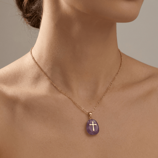 NATURAL STONE FAITH NECKLACE
