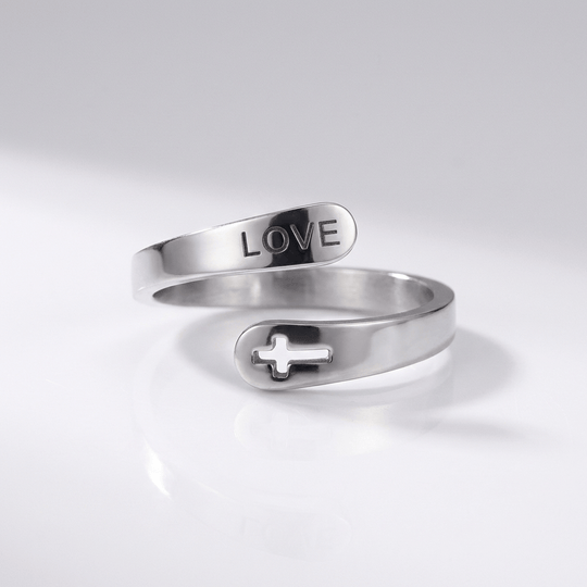 HOLY LOVE CROSS RING - (ADJUSTABLE)