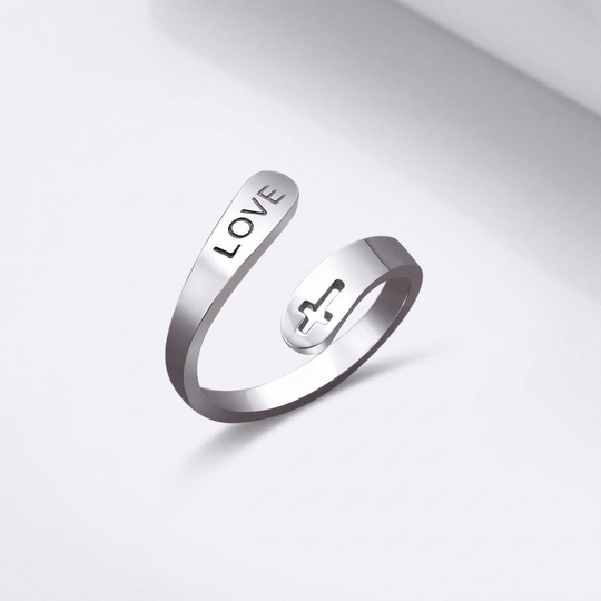HOLY LOVE CROSS RING - (ADJUSTABLE)