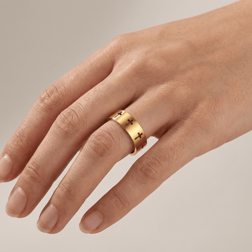 BLESSED CROSS CUTOUT RING