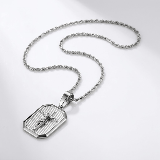 CROSS & JESUS GOLD NECKLACE
