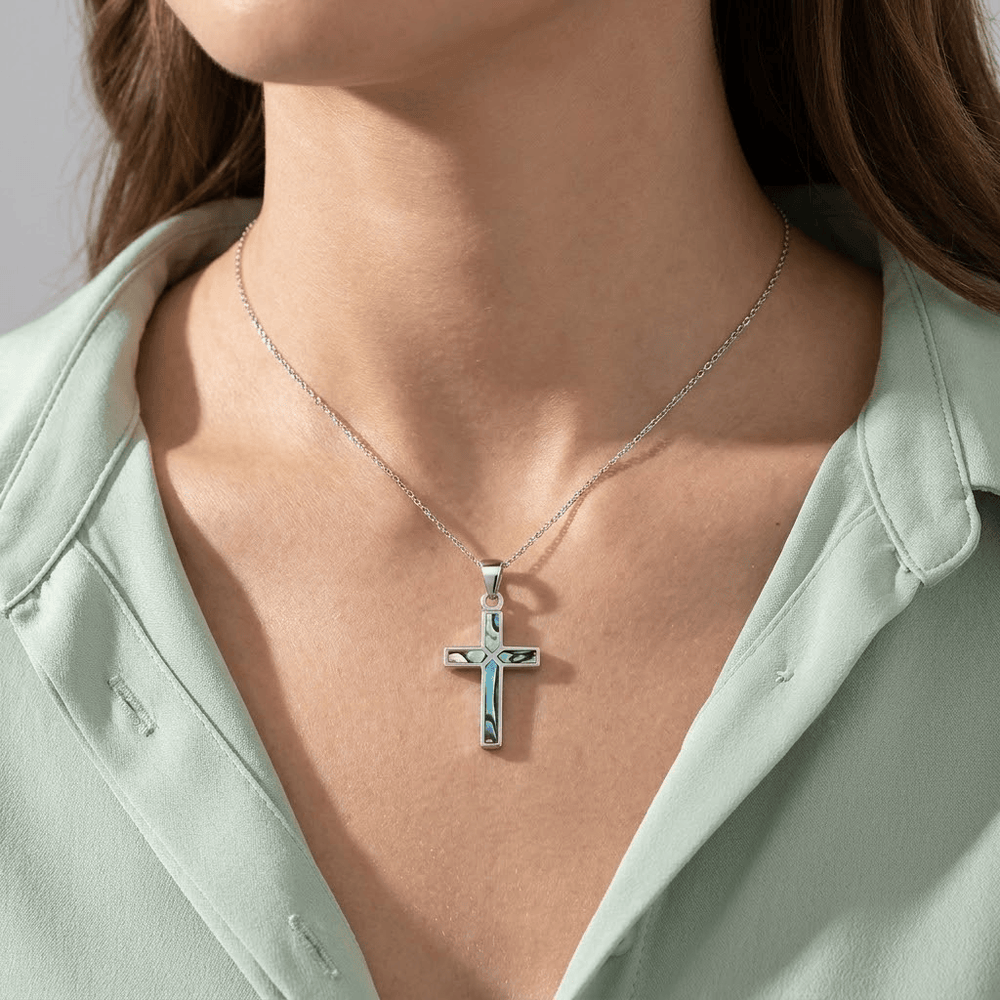 ABALONE SHELL CUSTOM CROSS NECKLACE