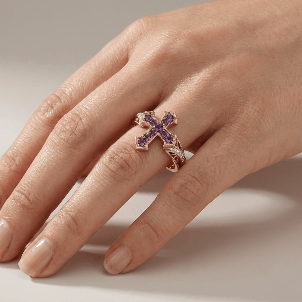 BY HIS GRACE PURPLE DIAMOND RING