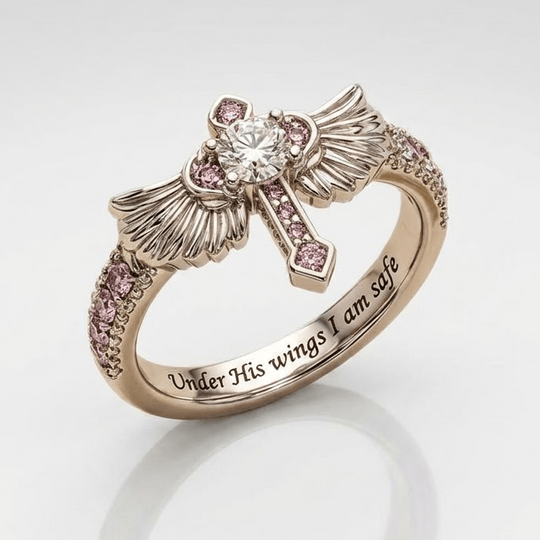 UNDER HIS WINGS I AM SAFE RING