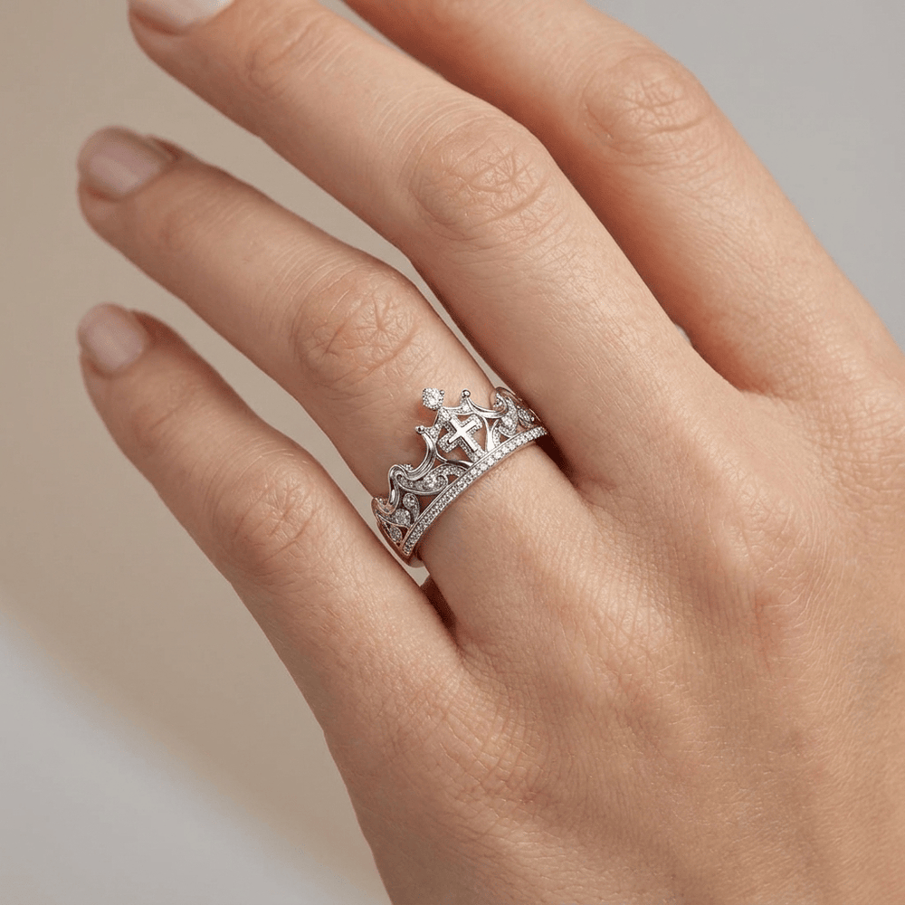 CROWNED WITH HIS LOVE SILVER RING