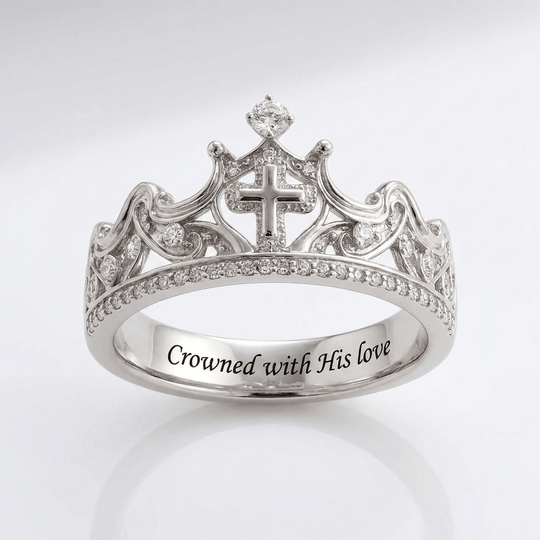 CROWNED WITH HIS LOVE SILVER RING