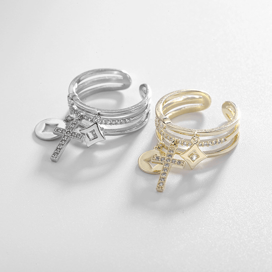 BLESSED LAYERS SILVER RING - (ADJUSTABLE)
