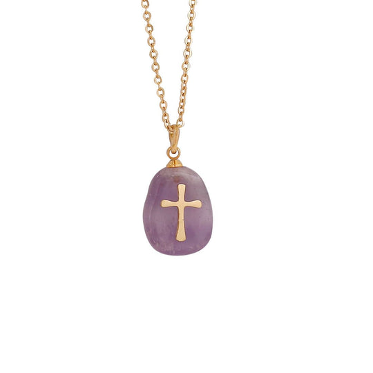 NATURAL STONE FAITH NECKLACE