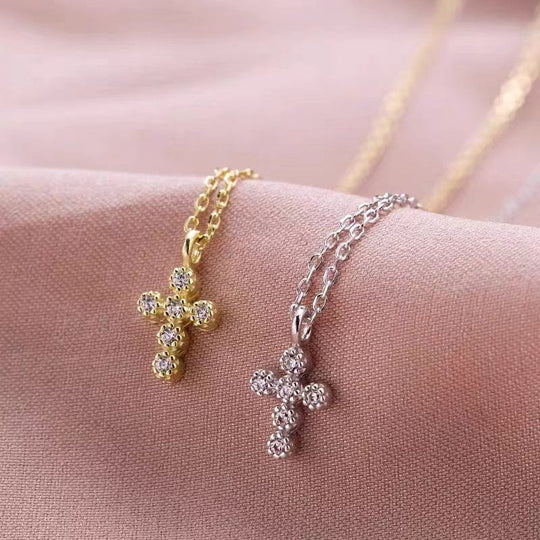 MINI DIAMONDS CROSS NECKLACE