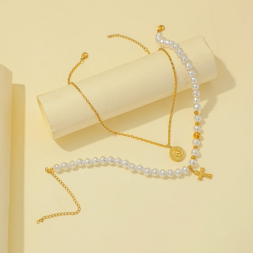 FAITHFUL PEARL LAYERED NECKLACE