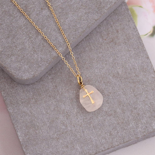 NATURAL STONE FAITH NECKLACE