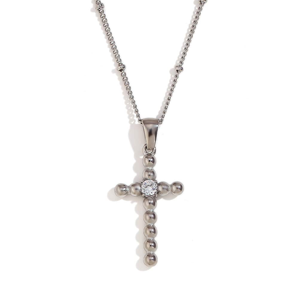 RETRO BUBBLES CROSS NECKLACE