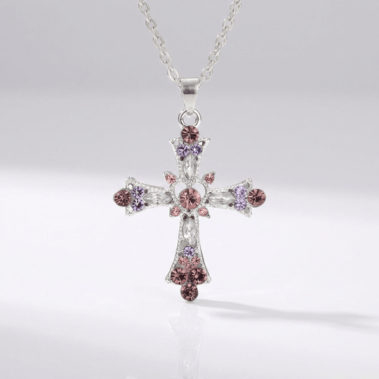 BLESSED GEMS CROSS NECKLACE