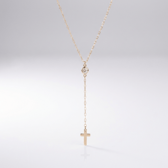 JESUS SMALL CROSS PENDANT NECKLACE