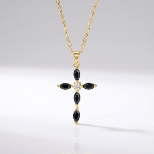 COLORFUL ZIRCON CROSS NECKLACE