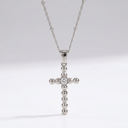 RETRO BUBBLES CROSS NECKLACE