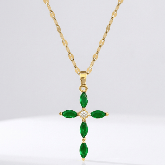 COLORFUL ZIRCON CROSS NECKLACES