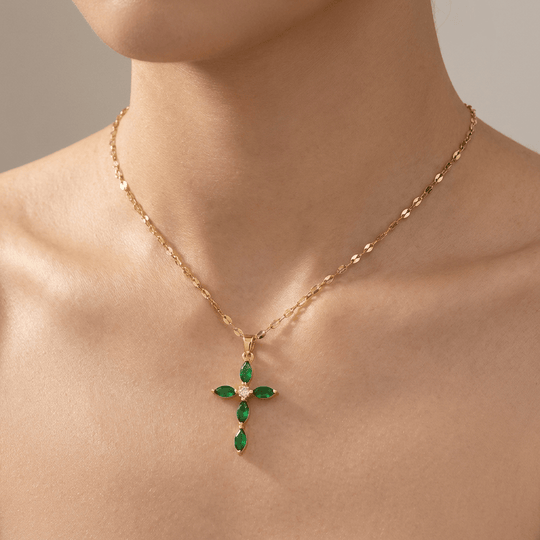 COLORFUL ZIRCON CROSS NECKLACES