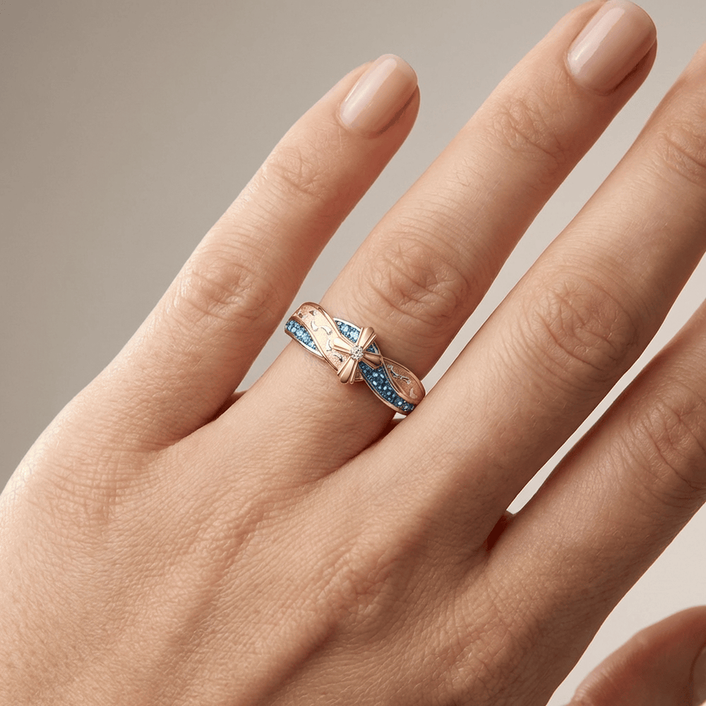 HANDMADE DETAILED ZIRCON & SILVER MOM RING